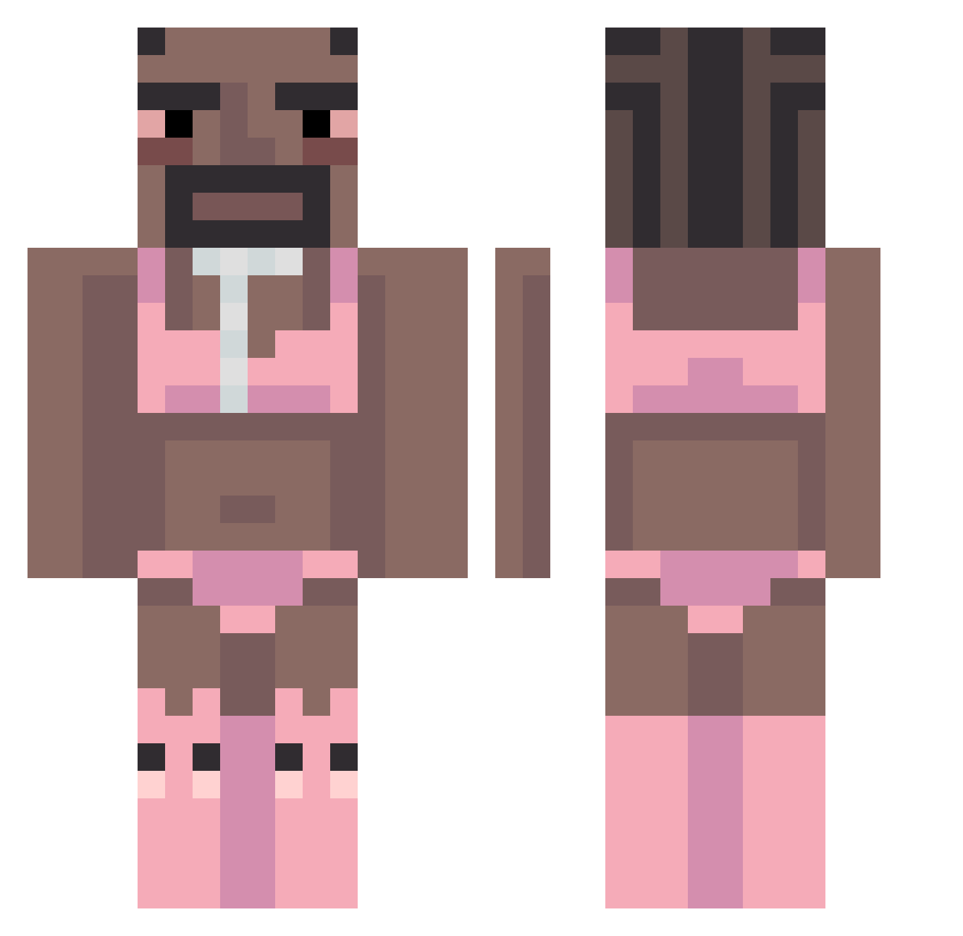 Pekka4808 Minecraft skin, front and back view