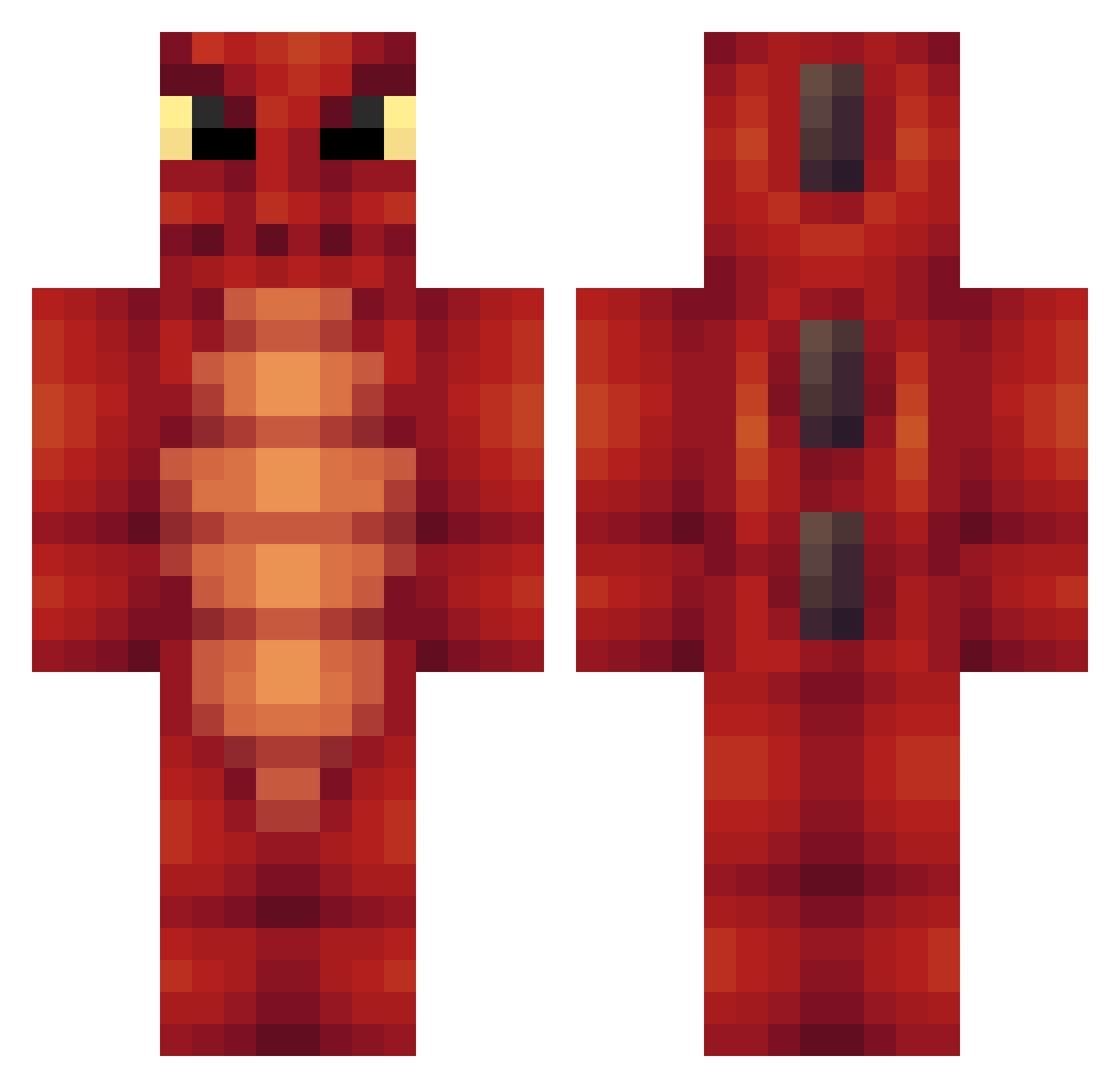 whoisjahwe Minecraft skin, front and back view