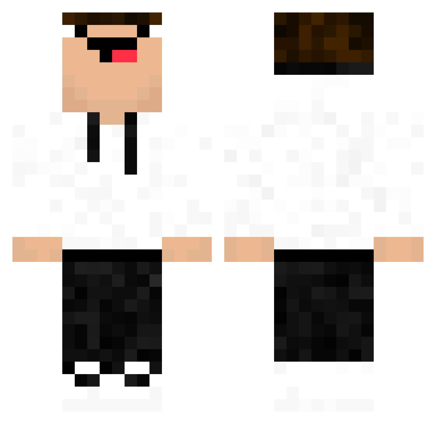 sprmMONKE69 Minecraft skin, front and back view