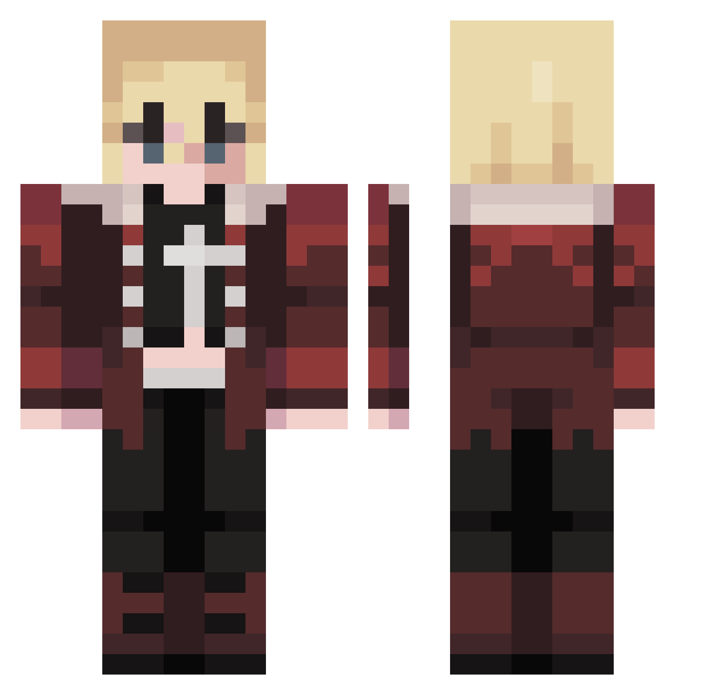 L3YKT Minecraft skin, front and back view