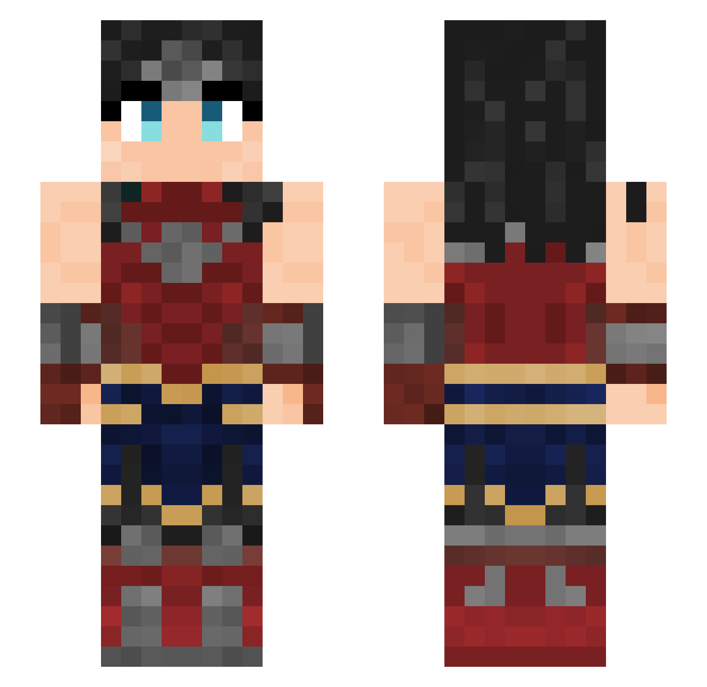 wichosterritory Minecraft skin, front and back view