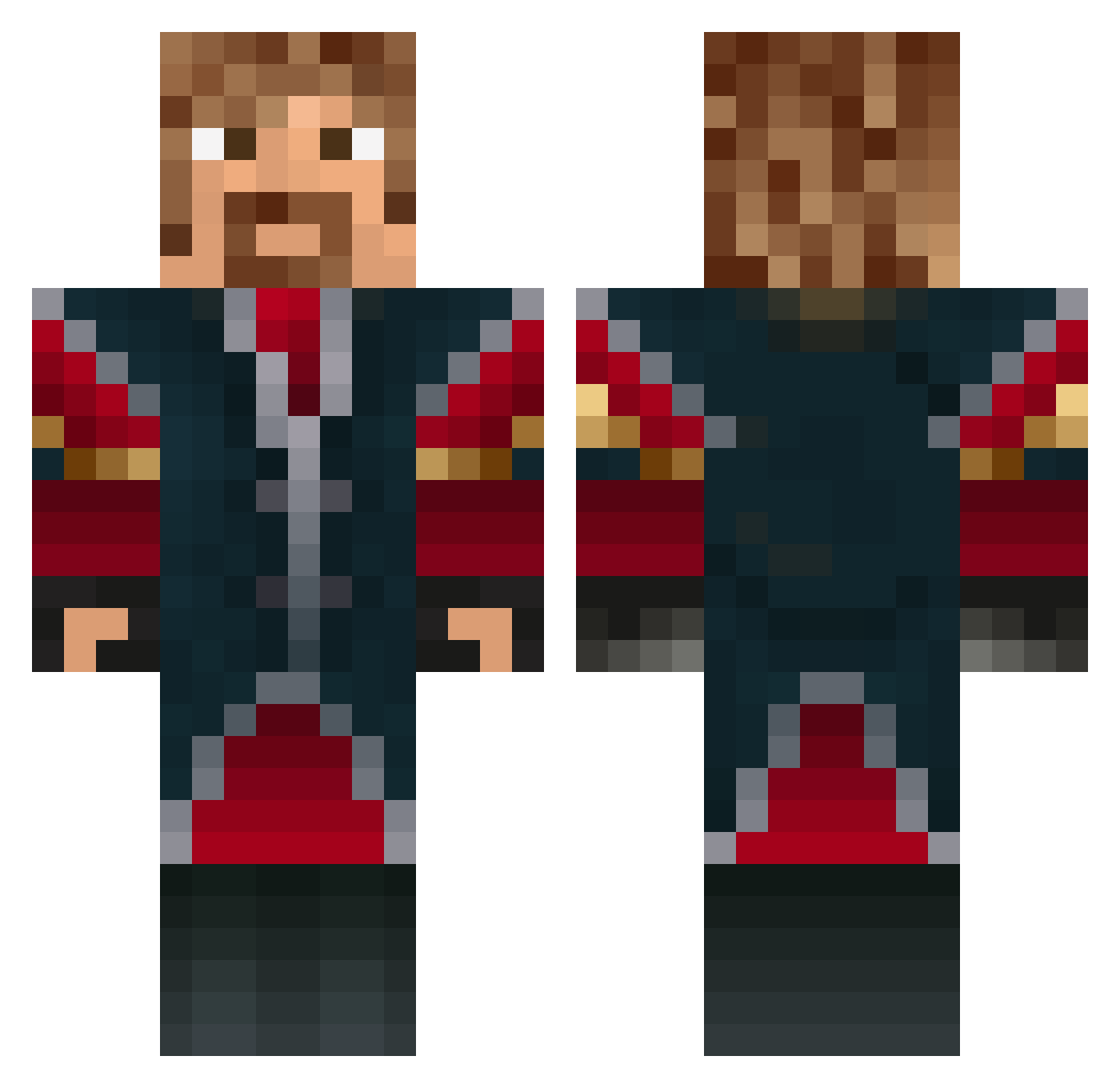 sideline Minecraft skin, front and back view