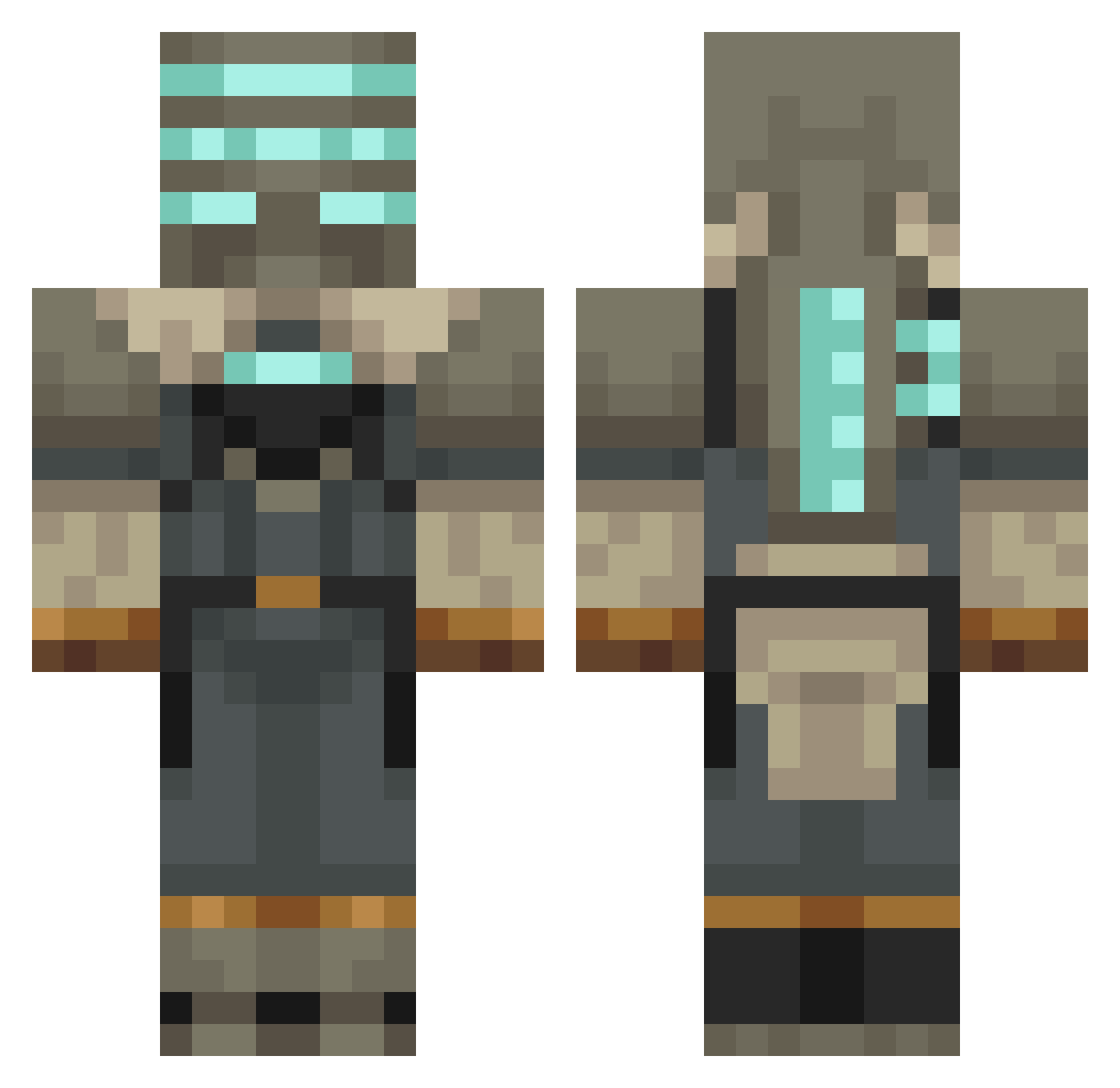 thegreatlongname Minecraft skin, front and back view