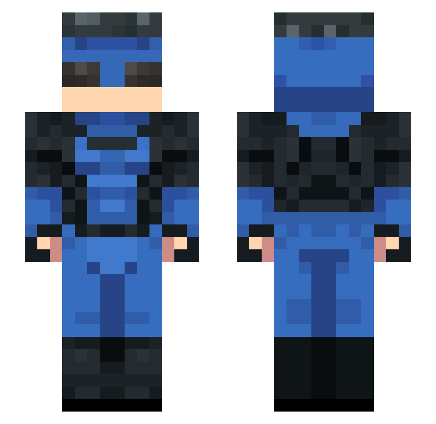 RypzGHG Minecraft skin, front and back view
