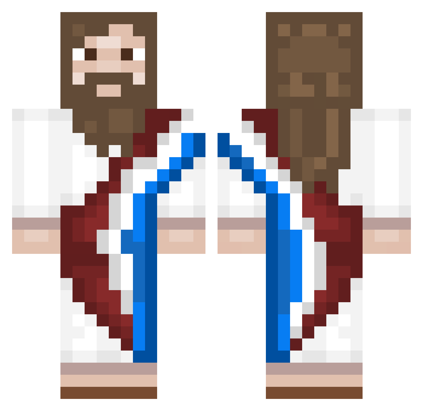 llnrbva Minecraft skin, front and back view