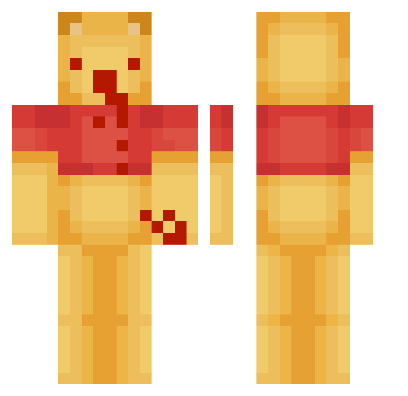 Nikeron2013 Minecraft skin, front and back view