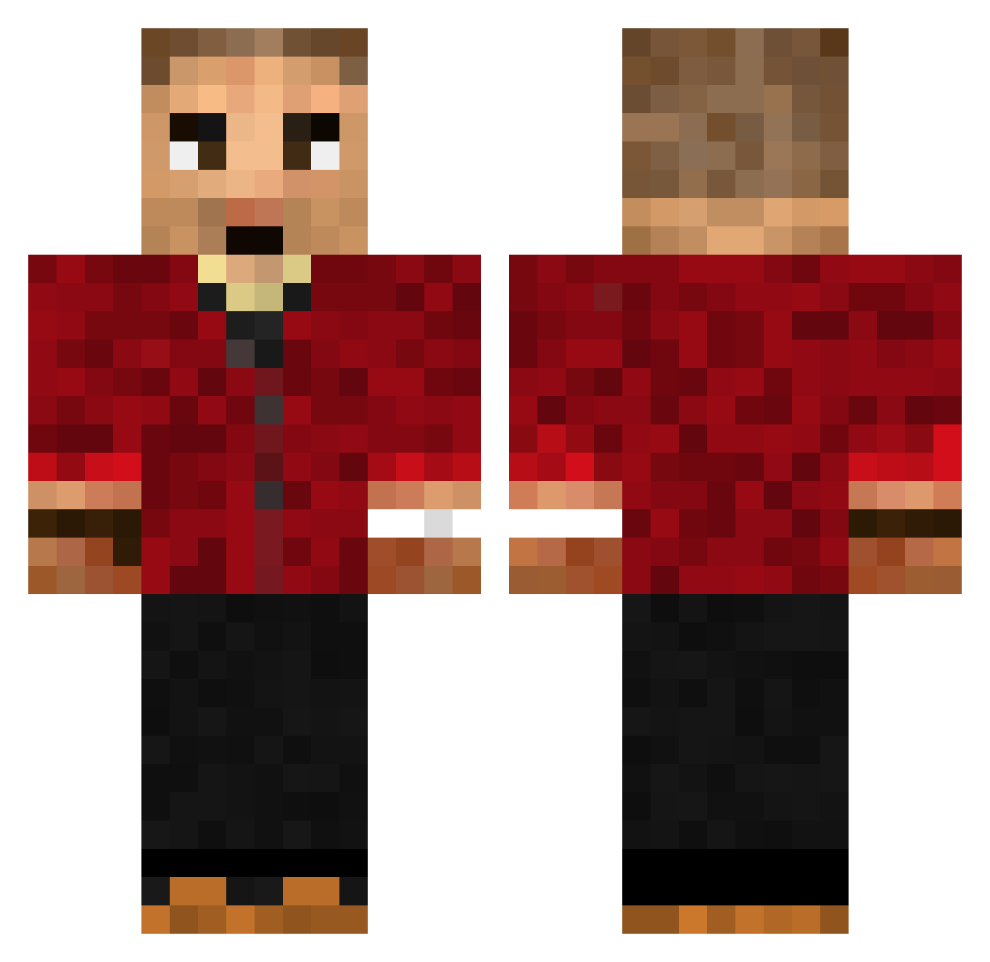 Radioactiveducky Minecraft skin, front and back view