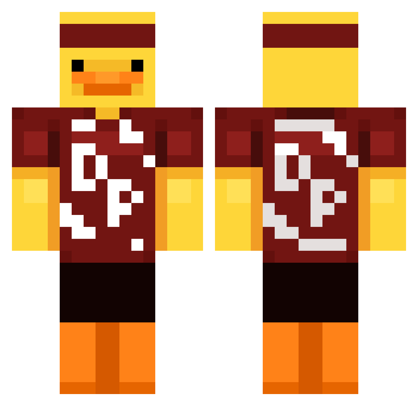 ROOTBEER98754654 Minecraft skin, front and back view