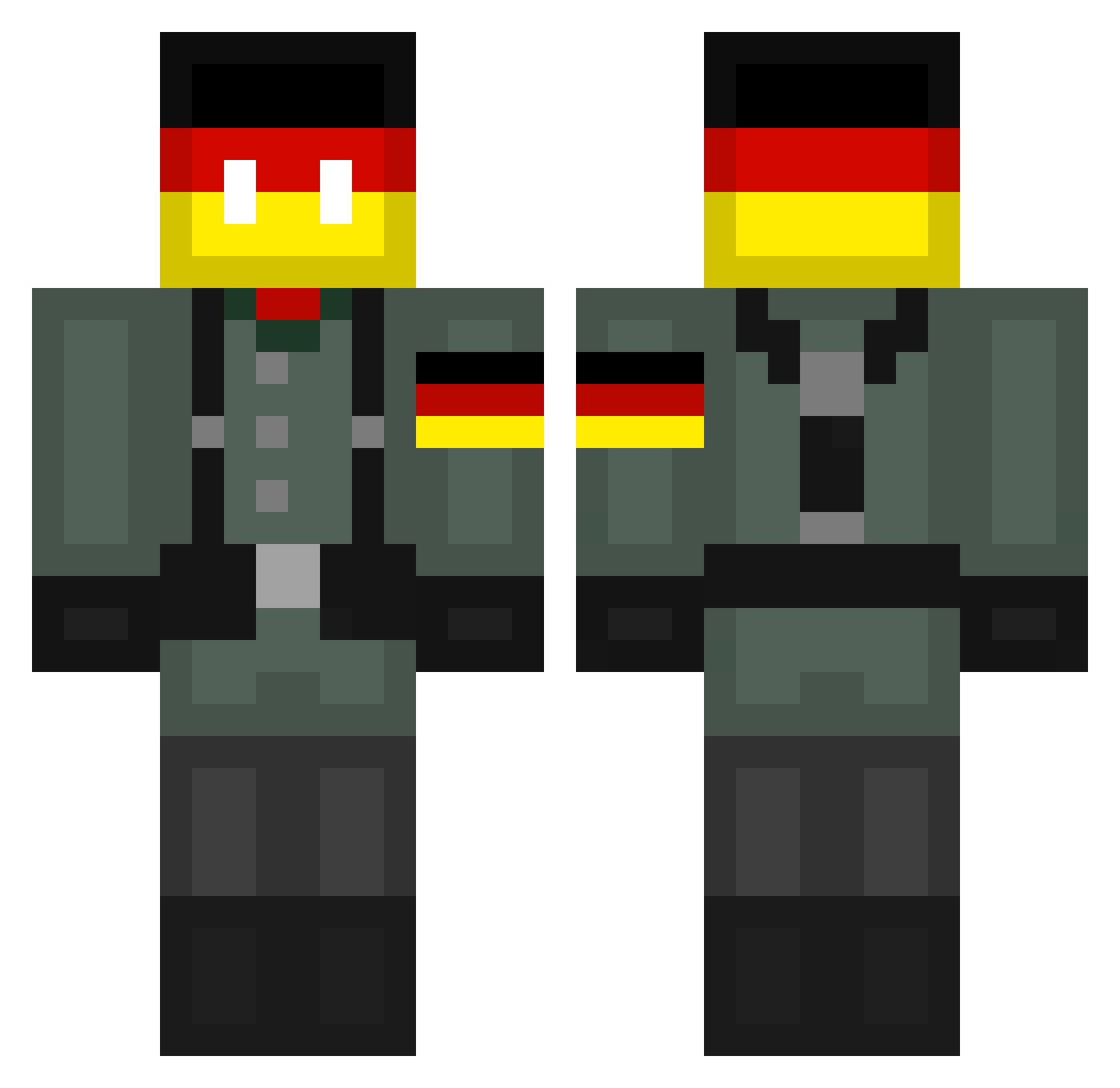 derM185 Minecraft skin, front and back view