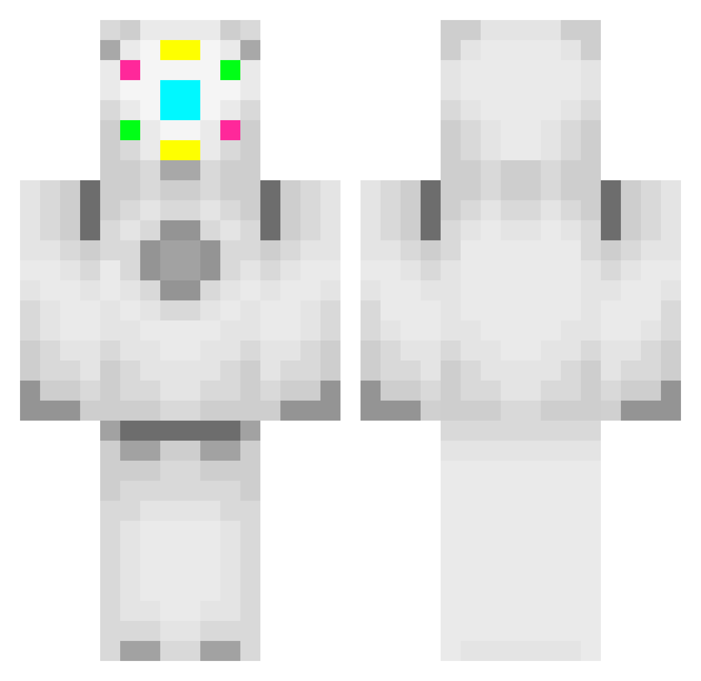 artificialGalaxy Minecraft skin, front and back view