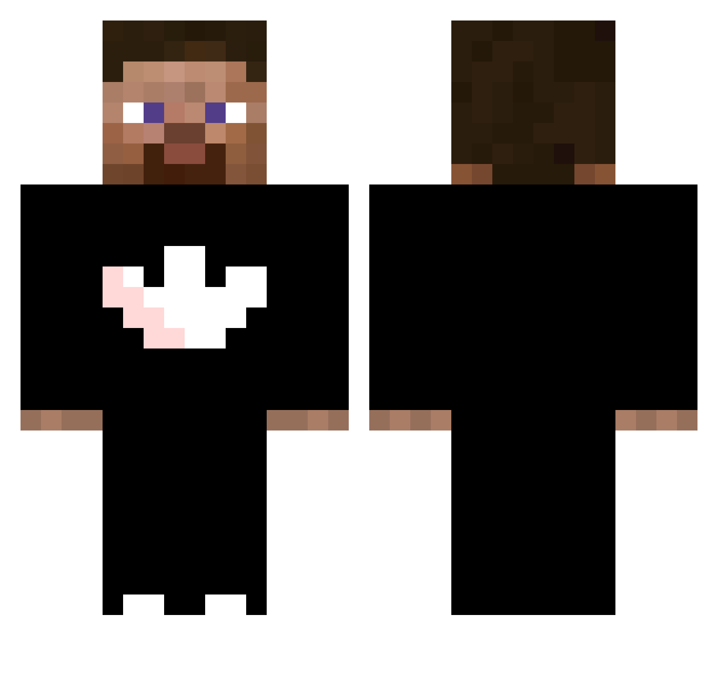 UncleAussie Minecraft skin, front and back view