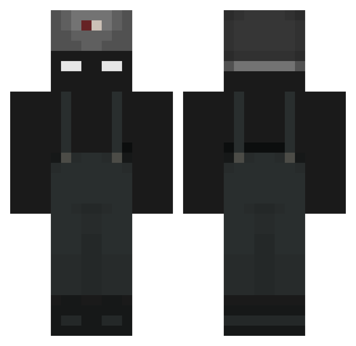 Ghostyovski Minecraft skin, front and back view