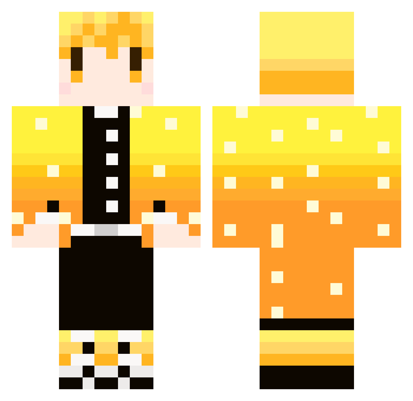 Toaster0_0 Minecraft skin, front and back view