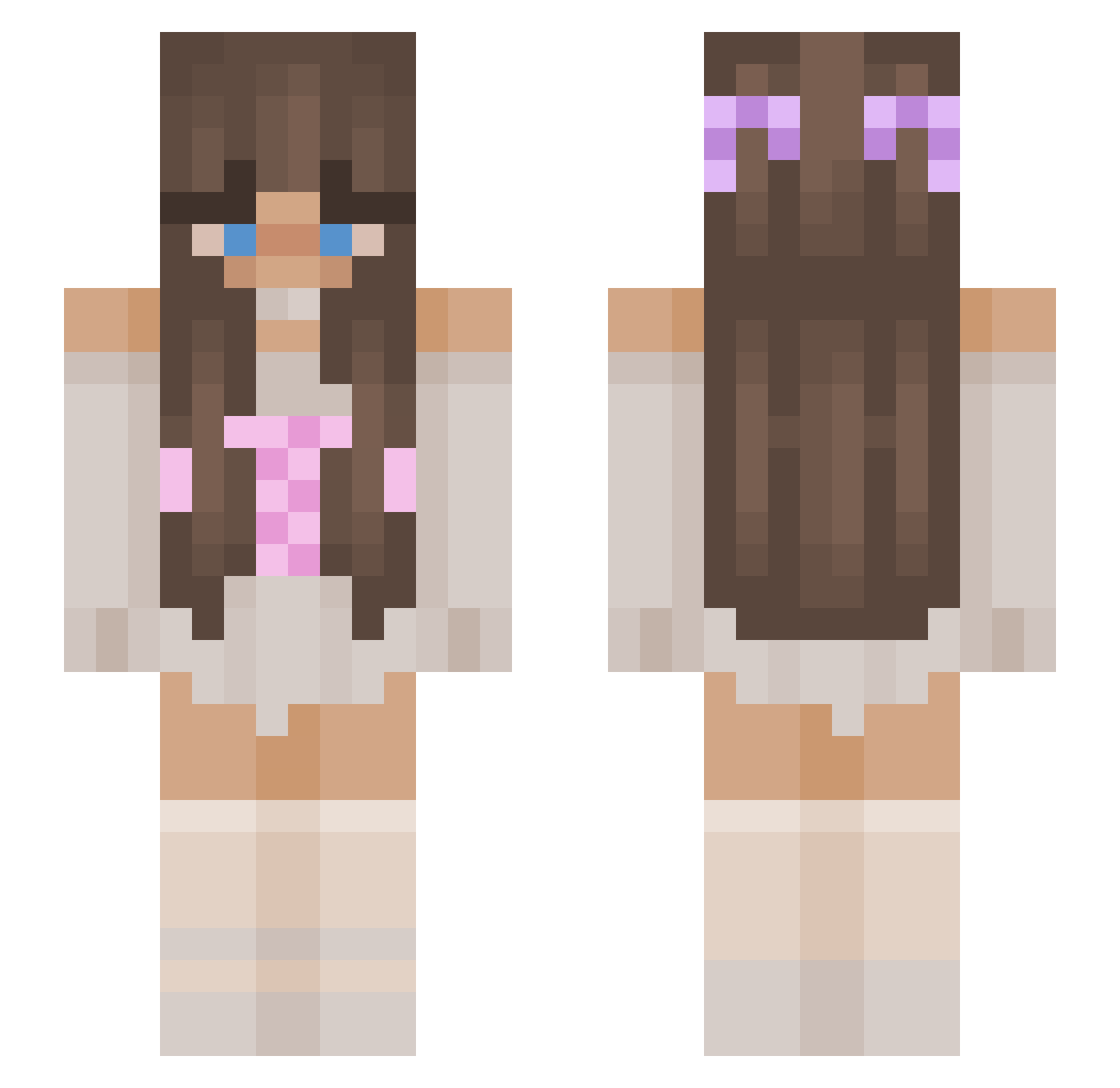elianasimonne Minecraft skin, front and back view