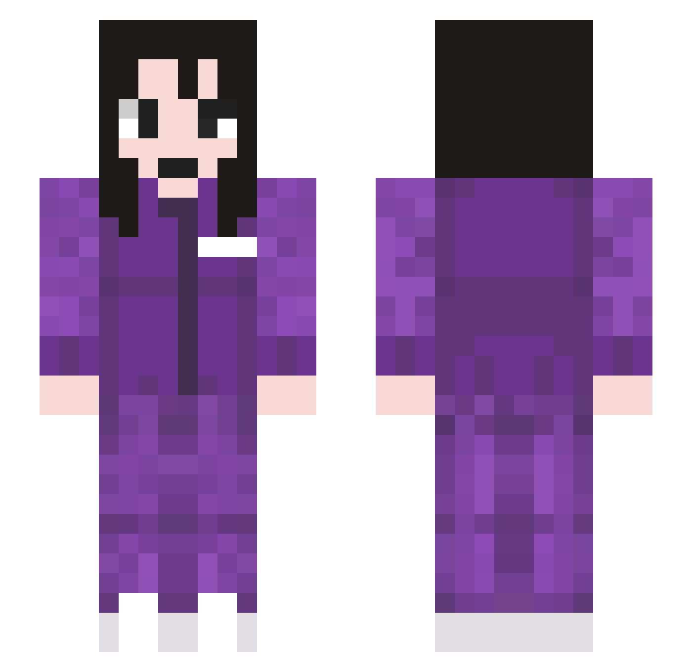 mochabore Minecraft skin, front and back view