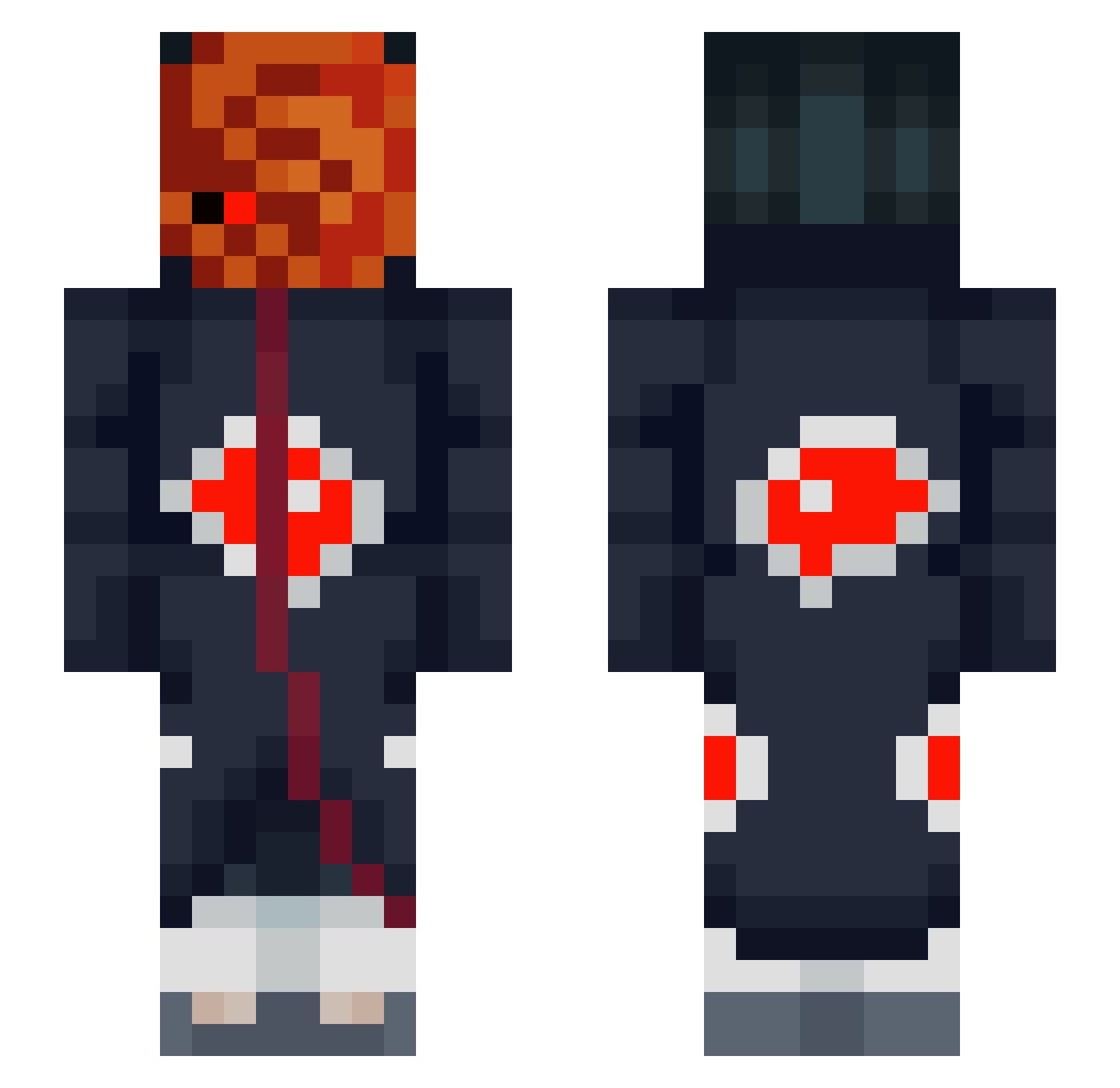 Cryyogenic Minecraft skin, front and back view