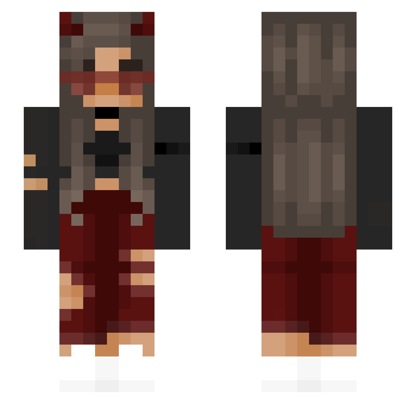 Osiq Minecraft skin, front and back view