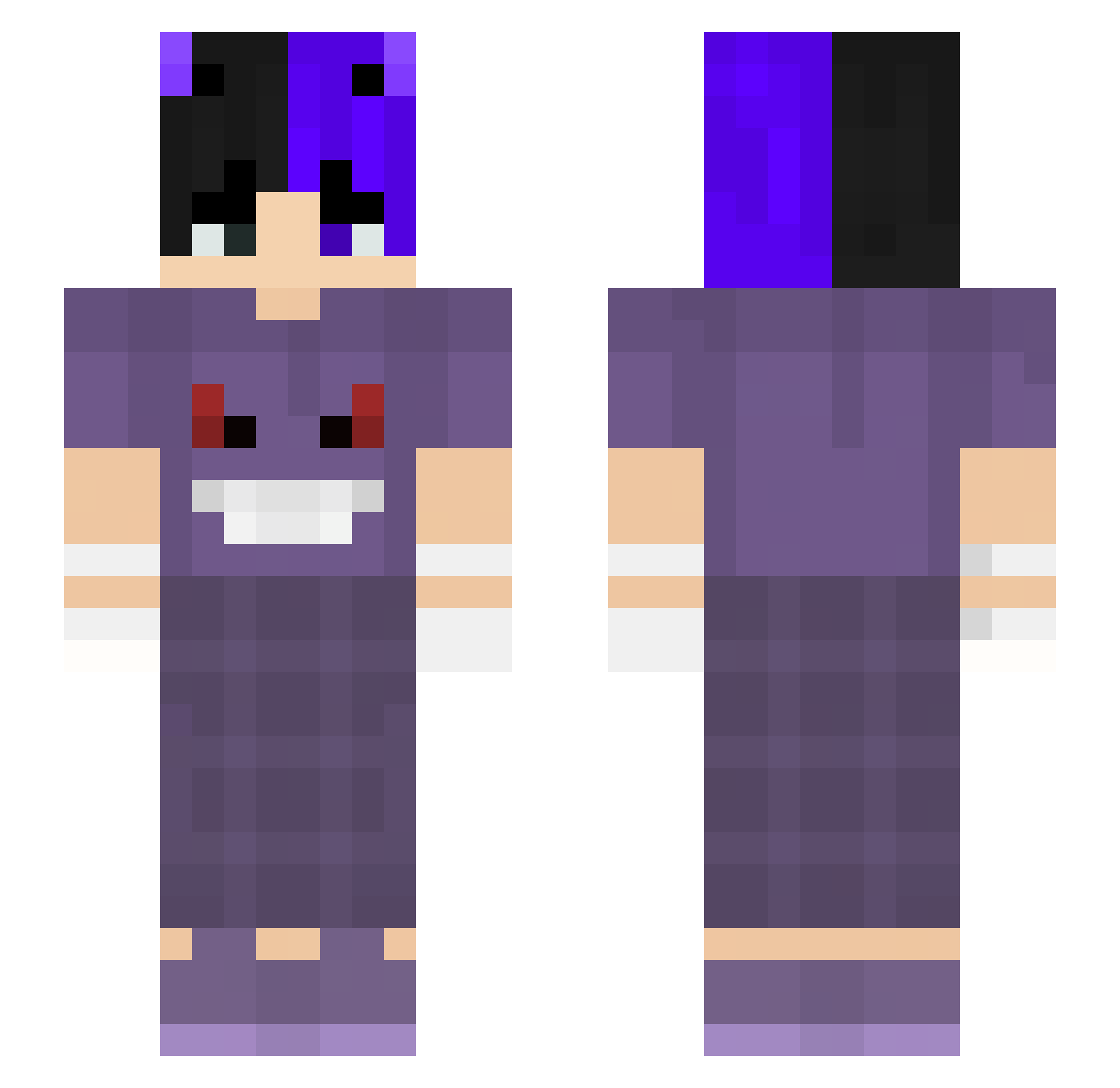 Artiedj Minecraft skin, front and back view