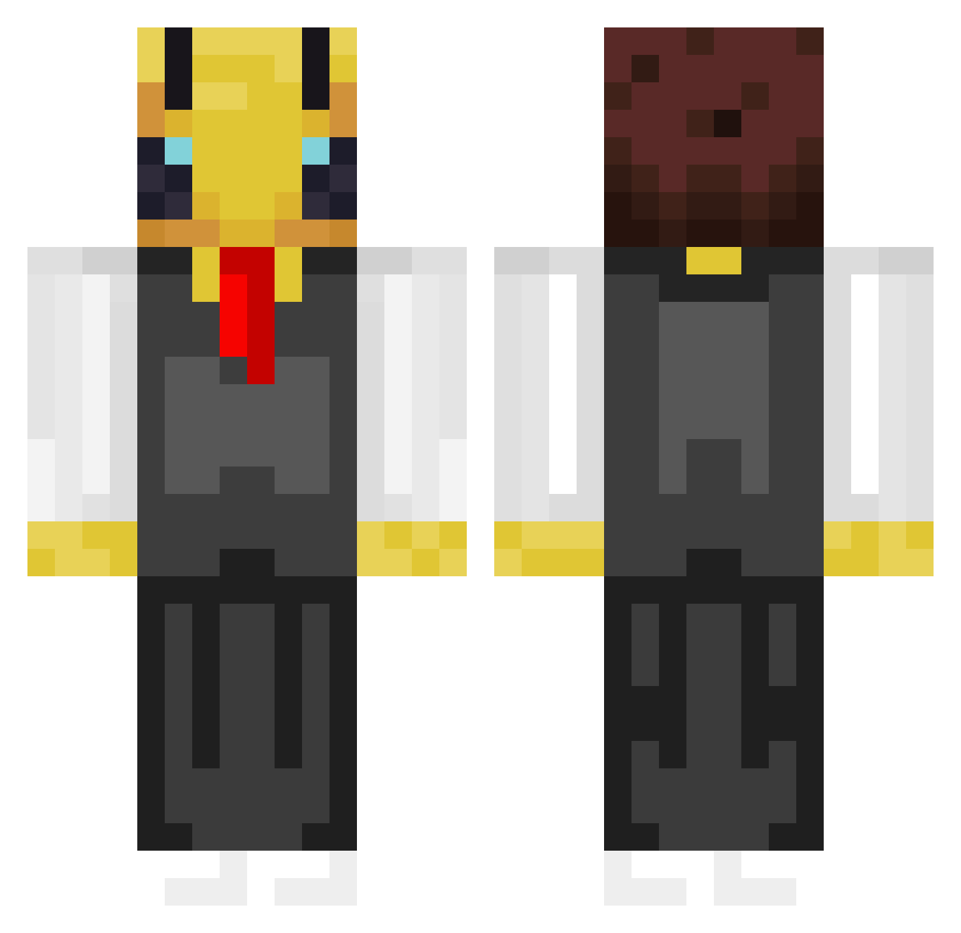 Starpiter Minecraft skin, front and back view