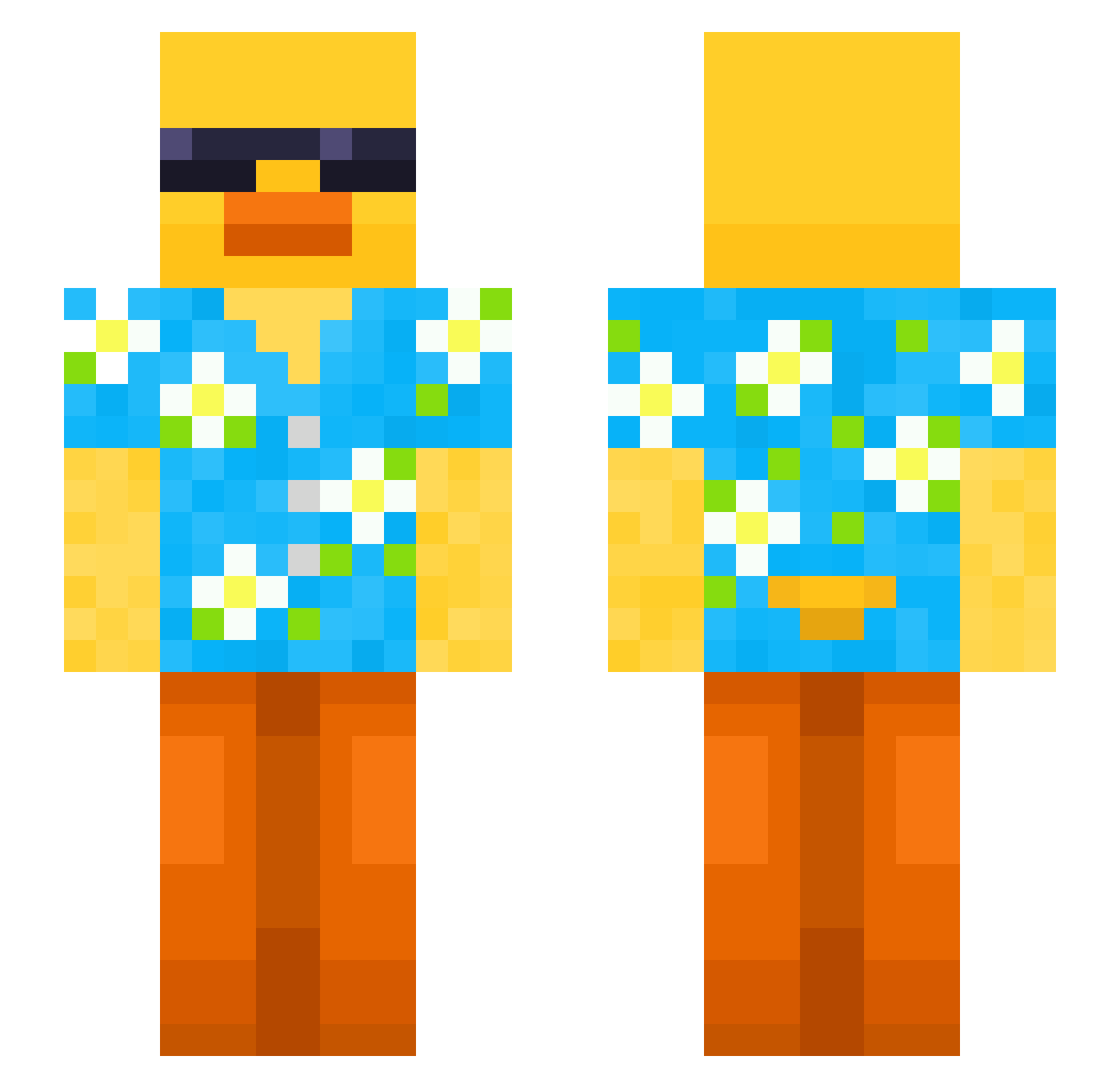 ramspopo69 Minecraft skin, front and back view