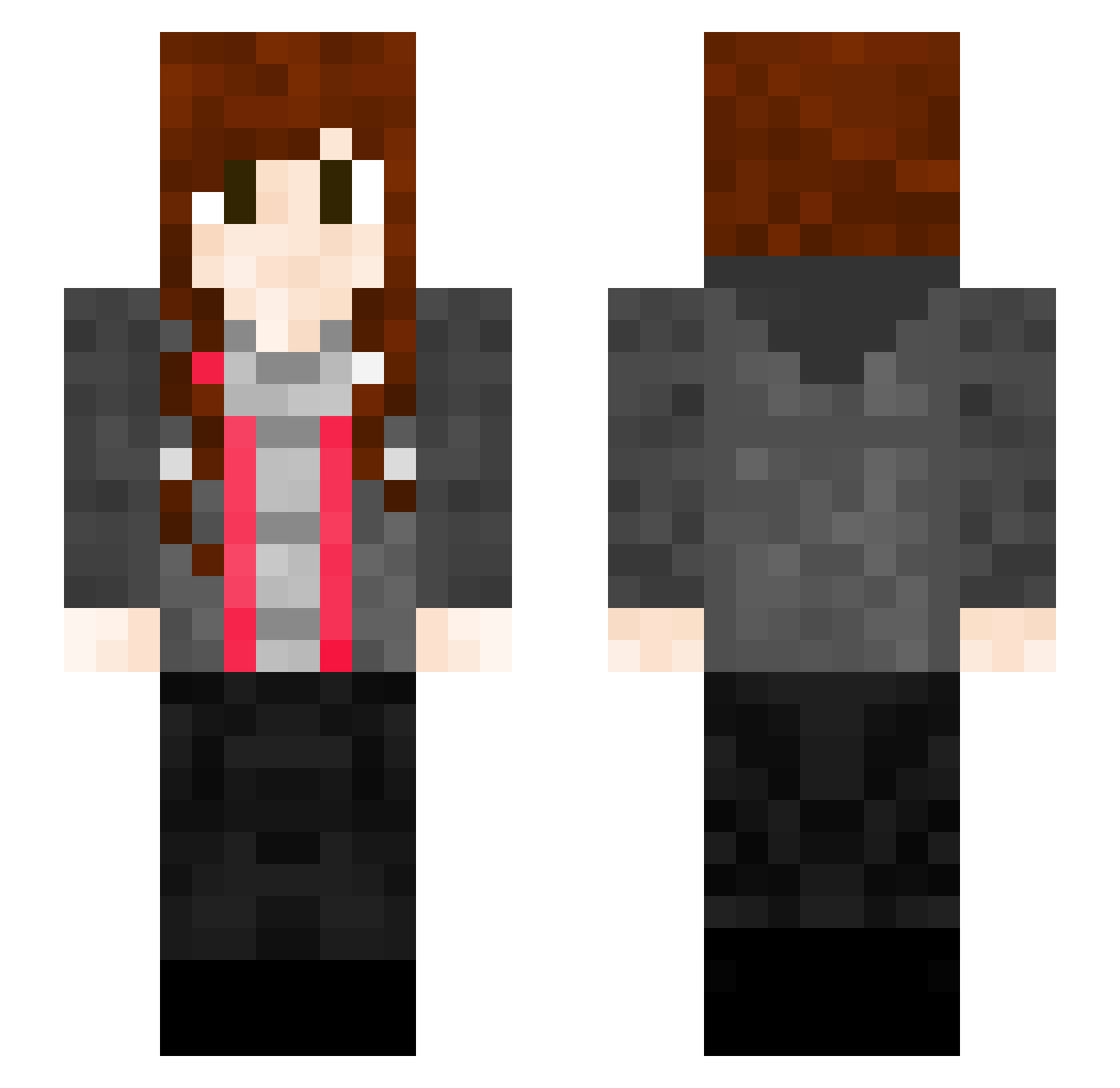 CatsMeaow Minecraft skin, front and back view