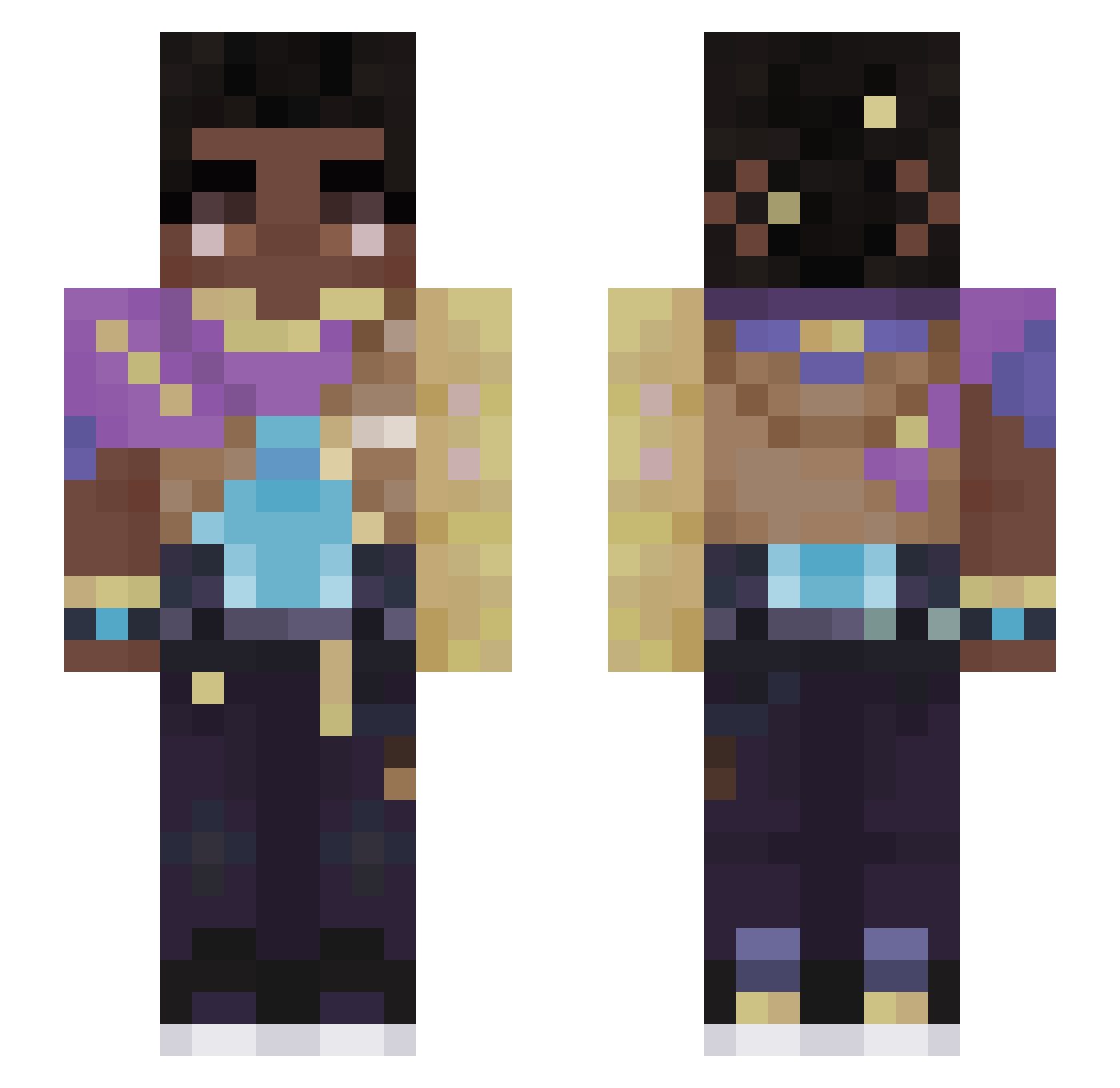 Vanskap Minecraft skin, front and back view