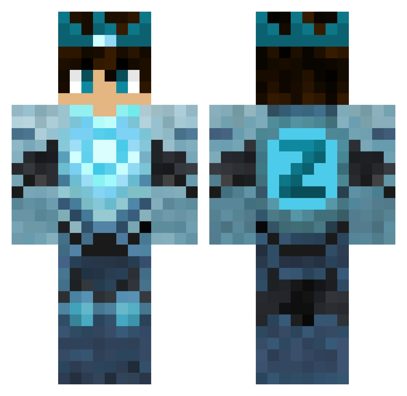 Totorico2 Minecraft skin, front and back view