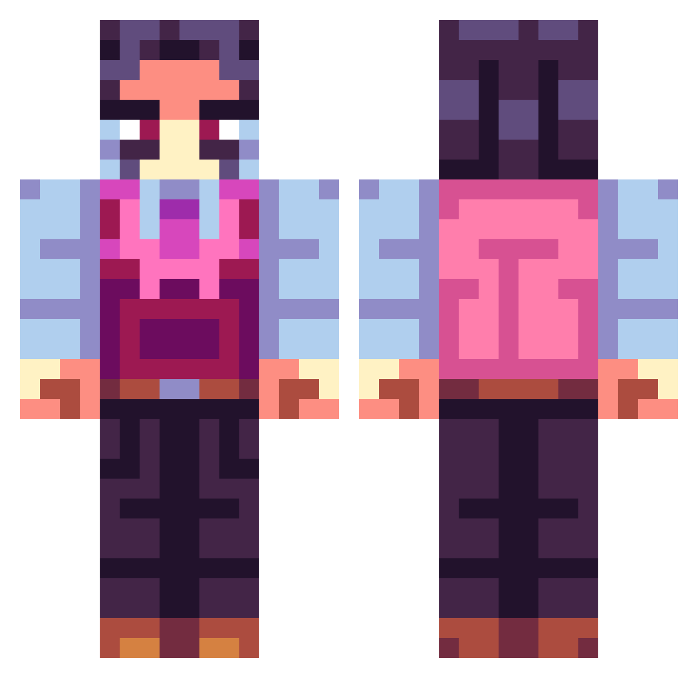 WindSquid Minecraft skin, front and back view