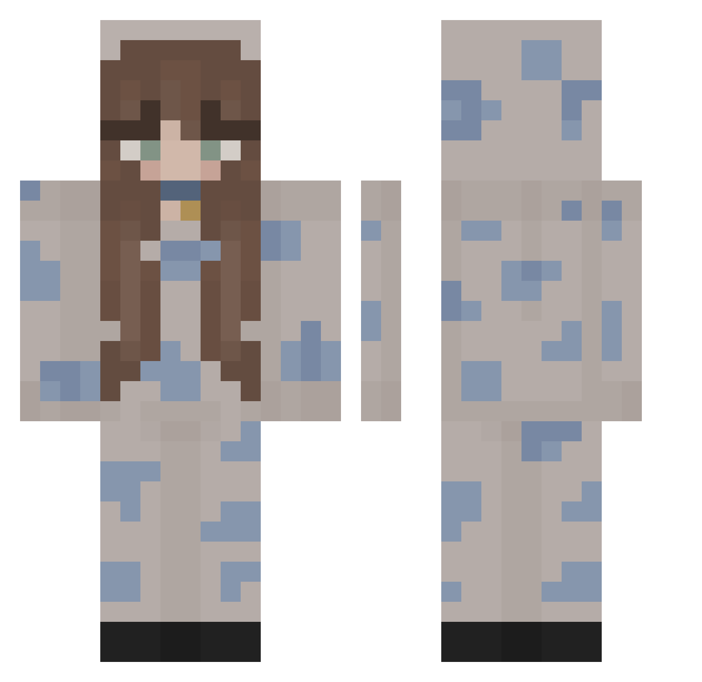 Anqelica Minecraft skin, front and back view