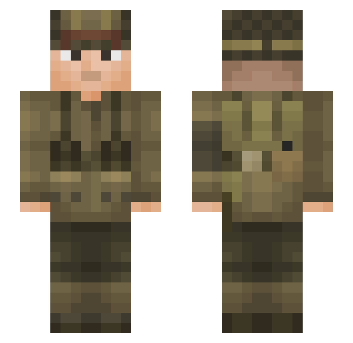 ReconFall Minecraft skin, front and back view