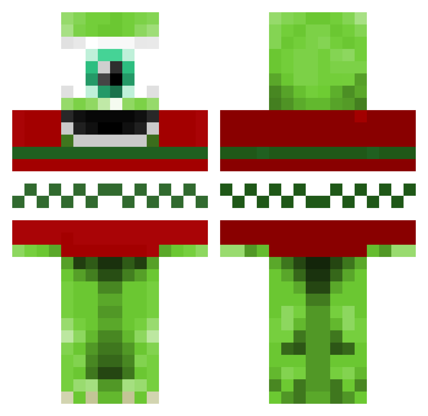 Wxzowski Minecraft skin, front and back view