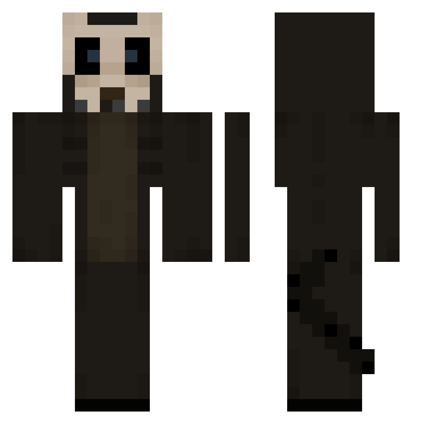 Shamlamoo Minecraft skin, front and back view