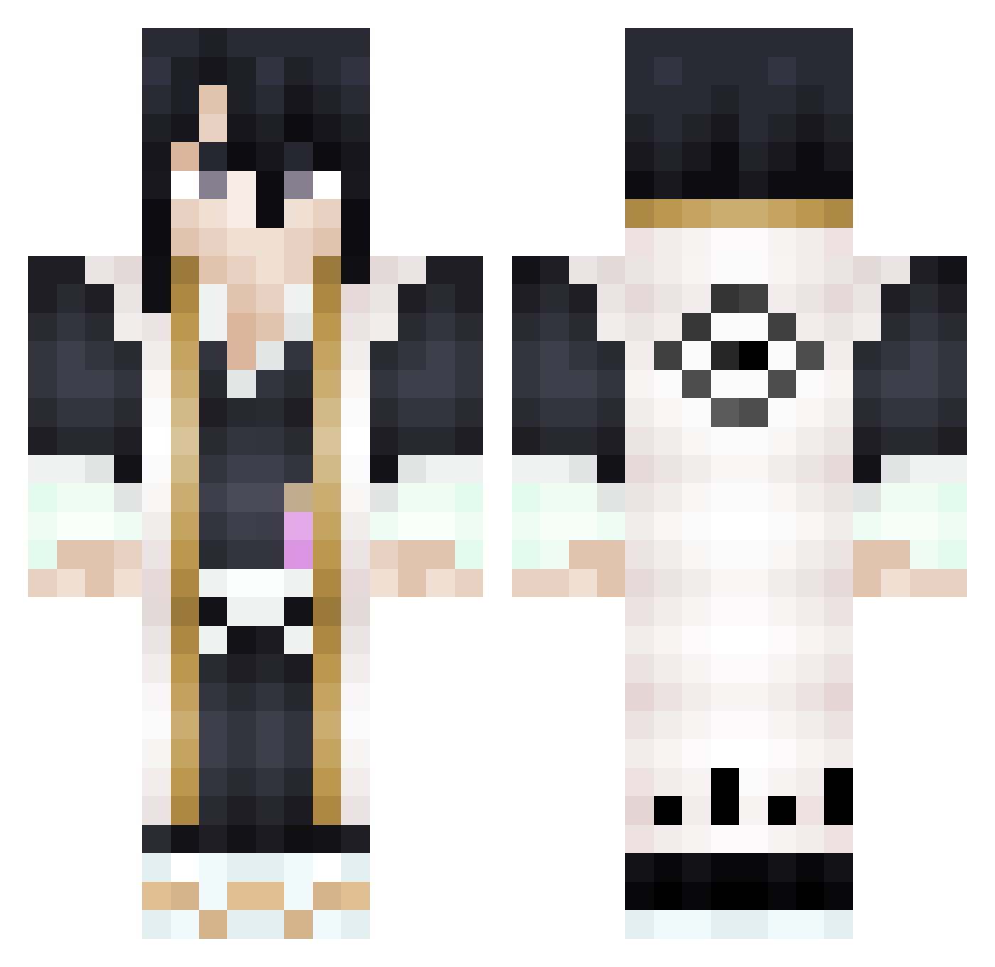 Yvngxkev Minecraft skin, front and back view