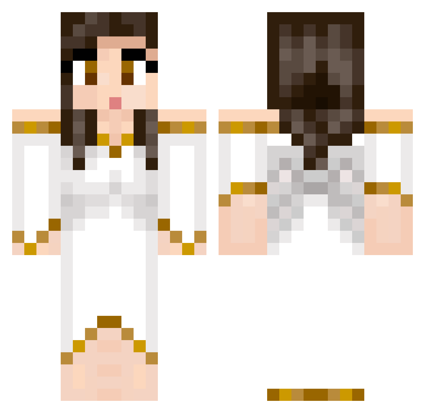 Gracia Minecraft skin, front and back view