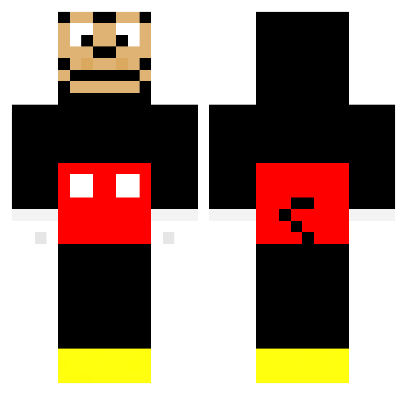 Closely Minecraft skin, front and back view