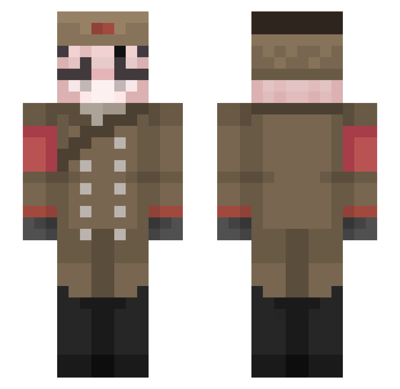 SplendidPlot68 Minecraft skin, front and back view