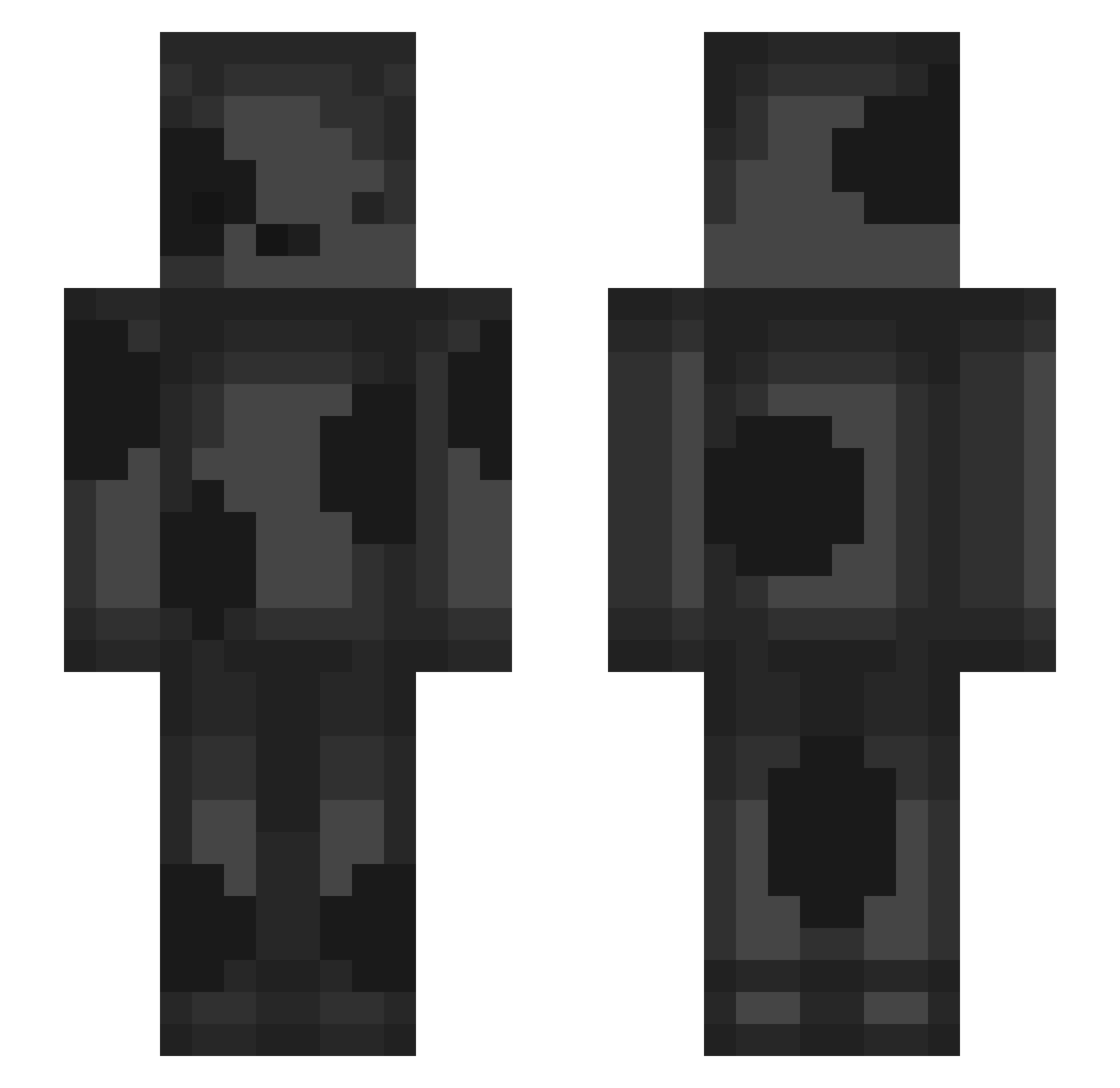 webproto Minecraft skin, front and back view