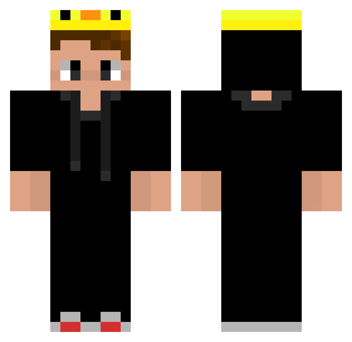 Nightydemon015 Minecraft skin, front and back view