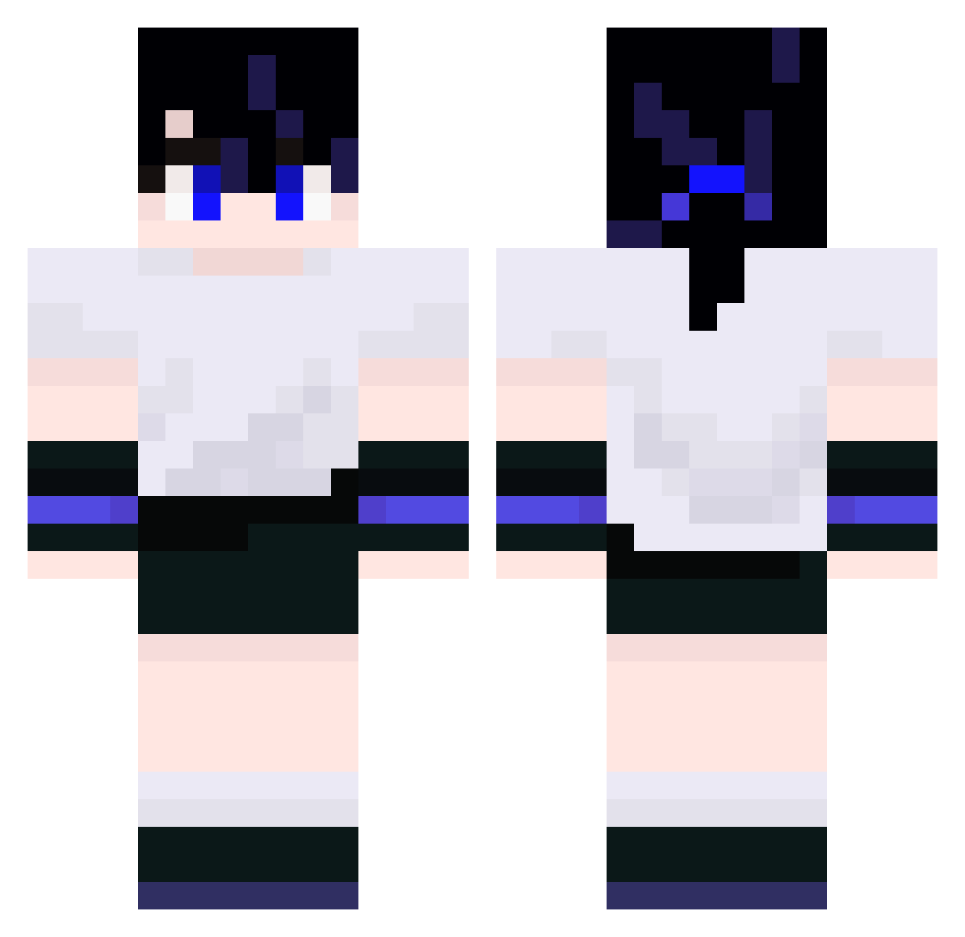 Ryiu_302 Minecraft skin, front and back view