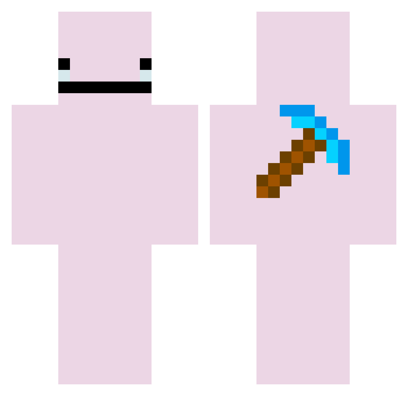 Artemusmaxemus Minecraft skin, front and back view