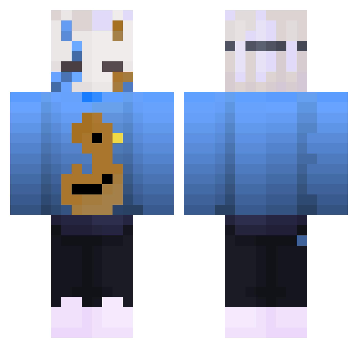 Sacripan_ Minecraft skin, front and back view