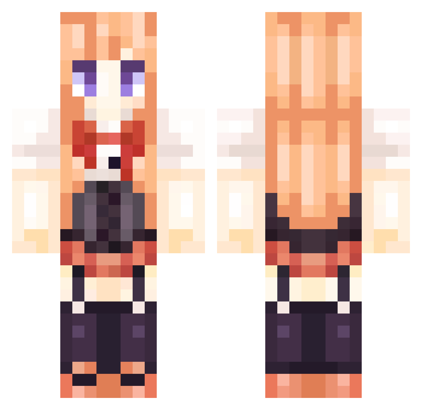 Zoo Minecraft skin, front and back view