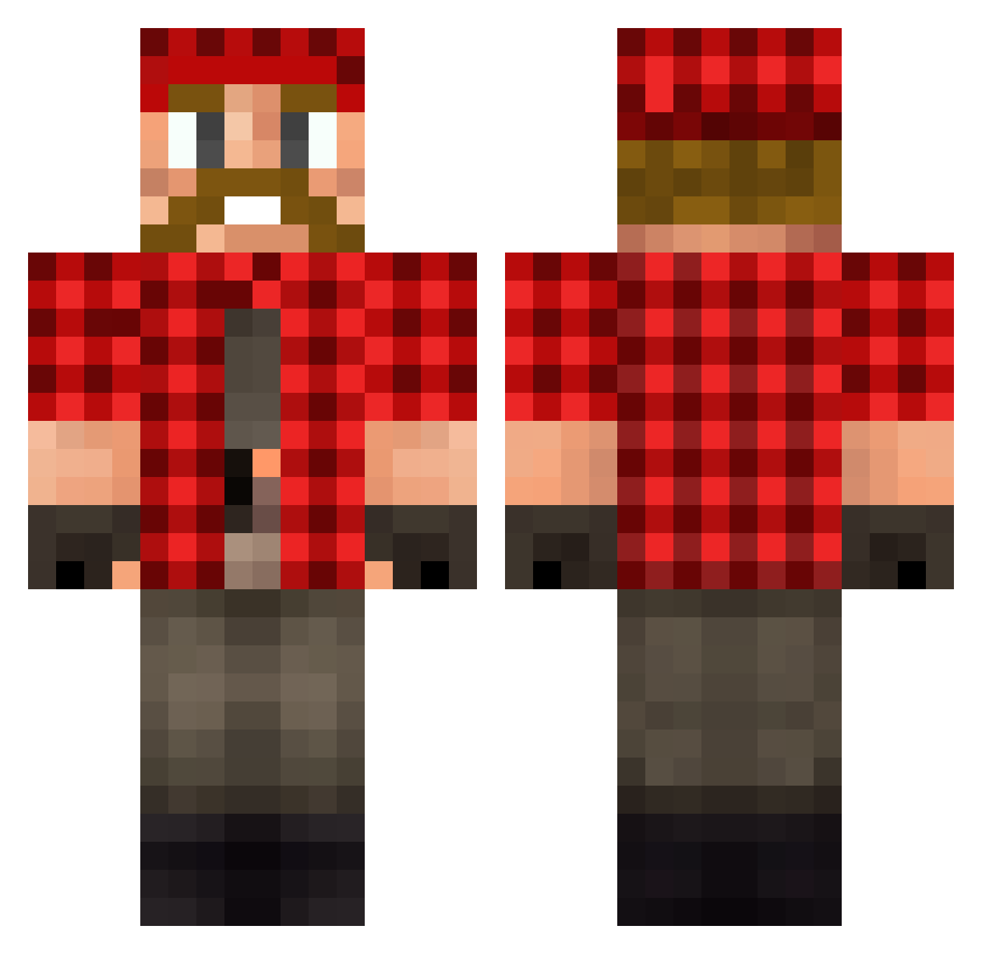 Travis_McHolland Minecraft skin, front and back view