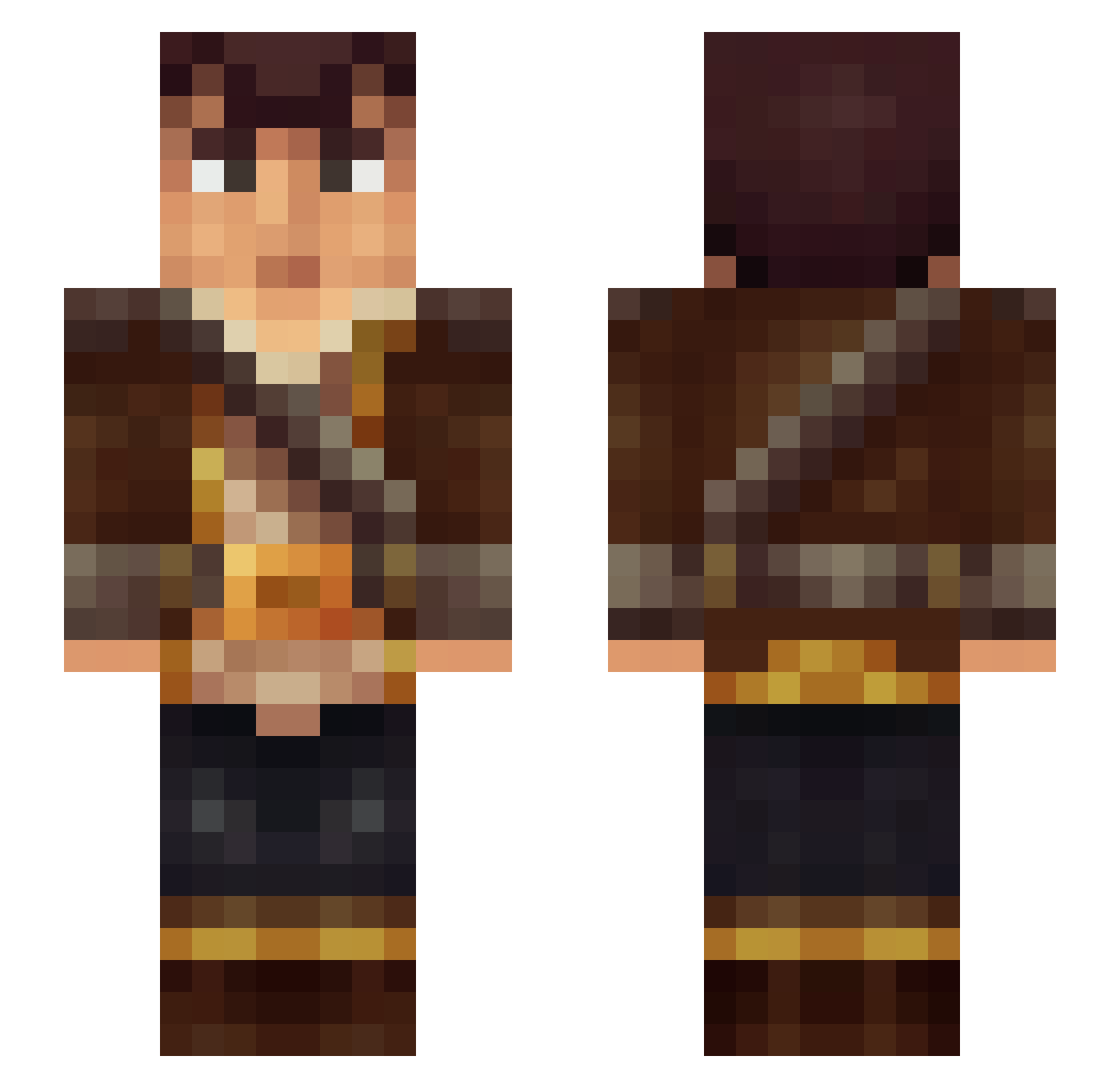Dredgor Minecraft skin, front and back view