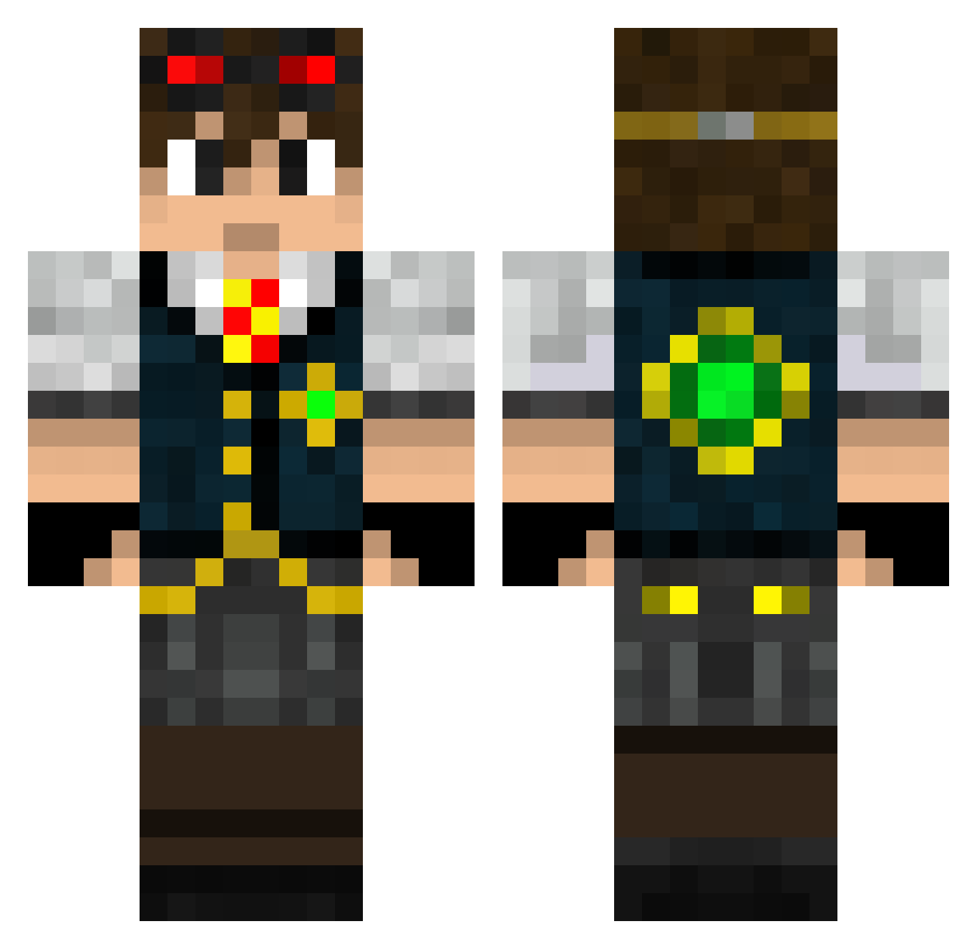 UnderKing Minecraft skin, front and back view