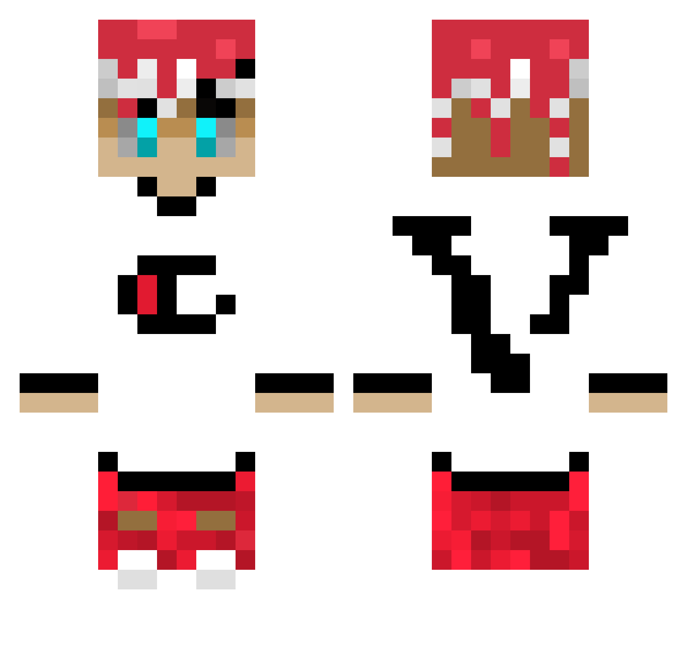 xRemixing Minecraft skin, front and back view