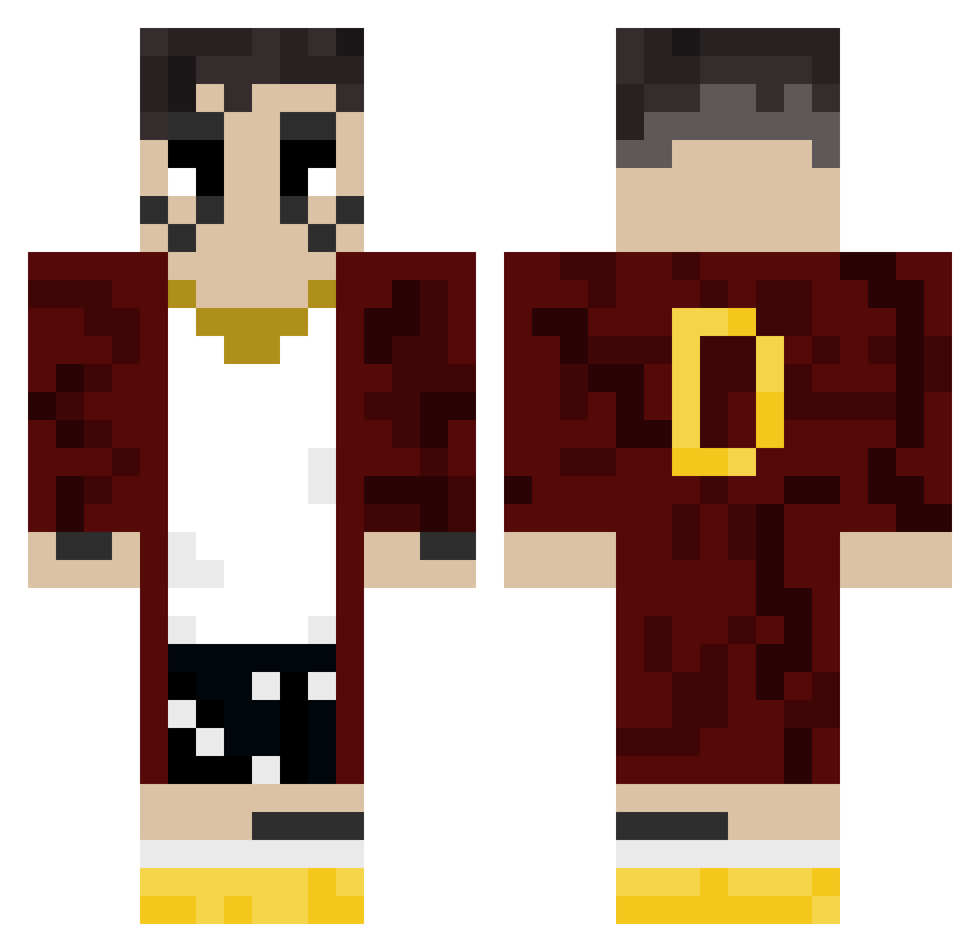 franncho Minecraft skin, front and back view