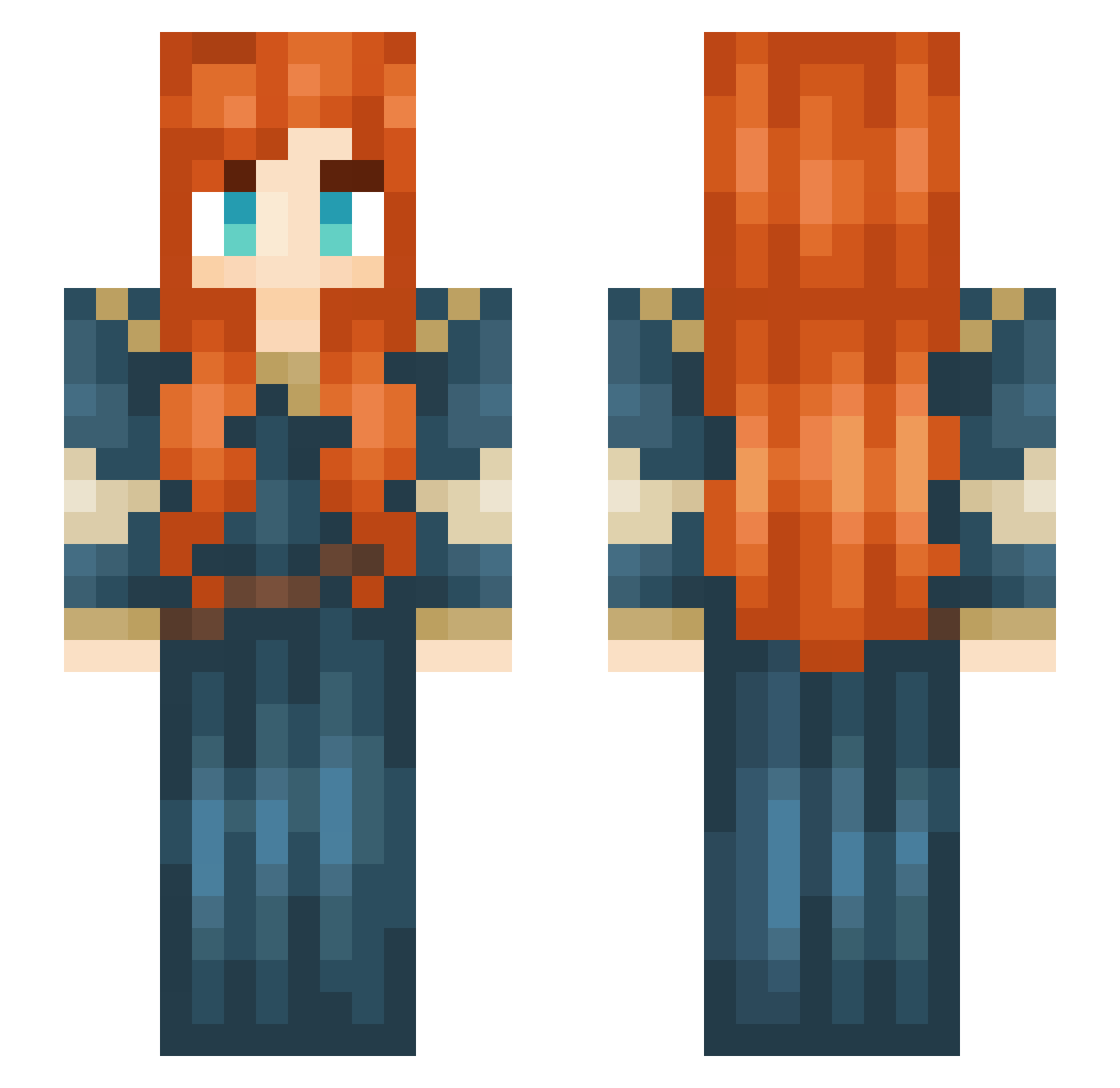Tryptophane Minecraft skin, front and back view