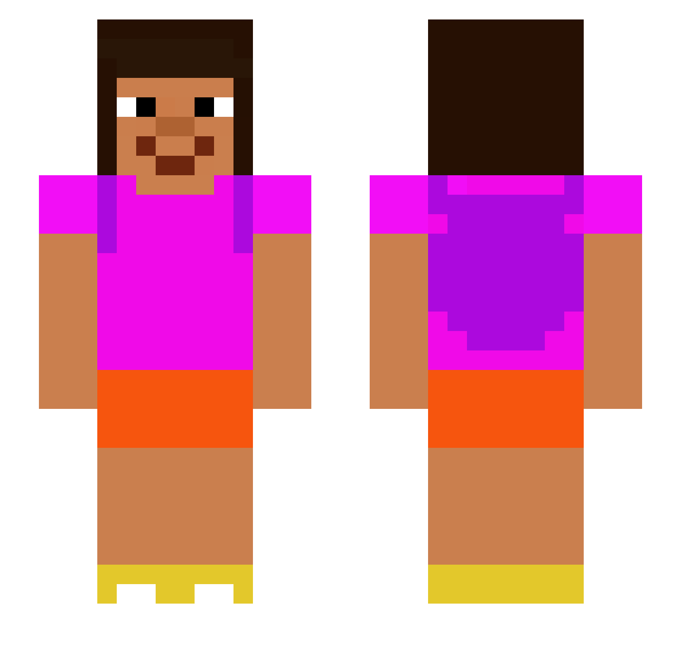 chlobesity Minecraft skin, front and back view