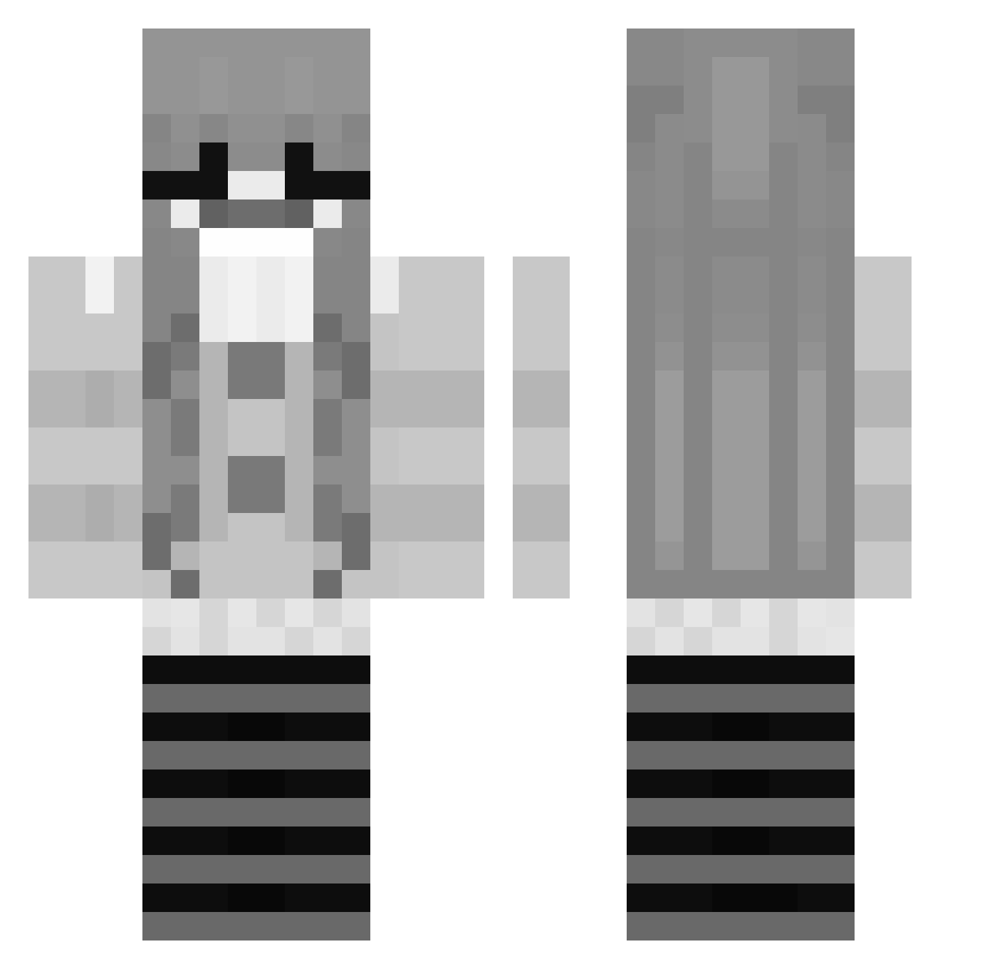 purppledog Minecraft skin, front and back view